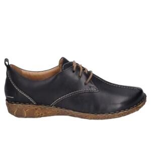Josef Seibel Shoes Womens 6-6.5 Rosalie 50 Casual Low Sneakers Black Leather
